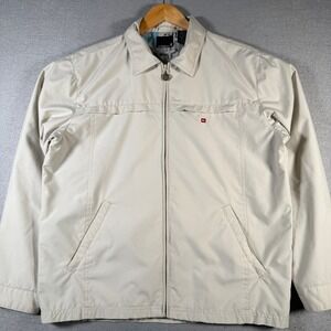 Vintage Quiksilver Mens Jacket Beige Lightweight Full Zip Casual Outerwear M
